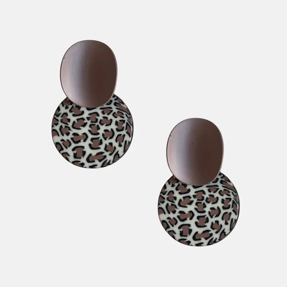 Leopard Print Drop Earrings